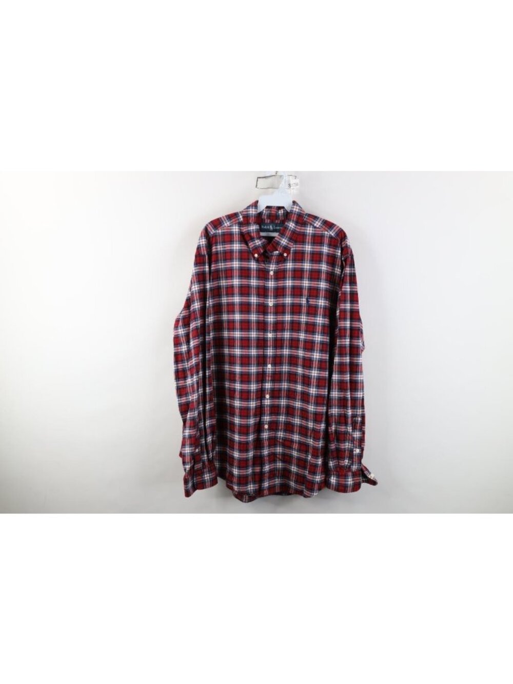 Vintage 90s Ralph Lauren Mens XL Faded Flannel Collared Button Down Shirt Plaid